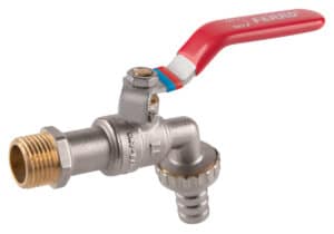 Zawór kulowy czerpalny z metalową złączką, 1", F-Comfort