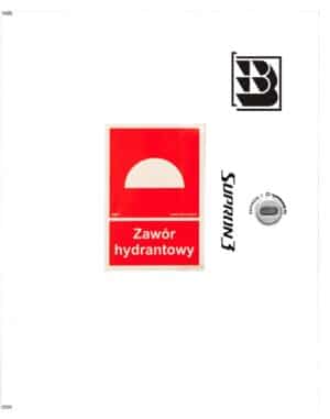 Zawór hydrantowy typ ZH-52 wraz z obudową, szafka ochronna 400 zawieszana, znak B, zamek OTS, kolor biały RAL9003