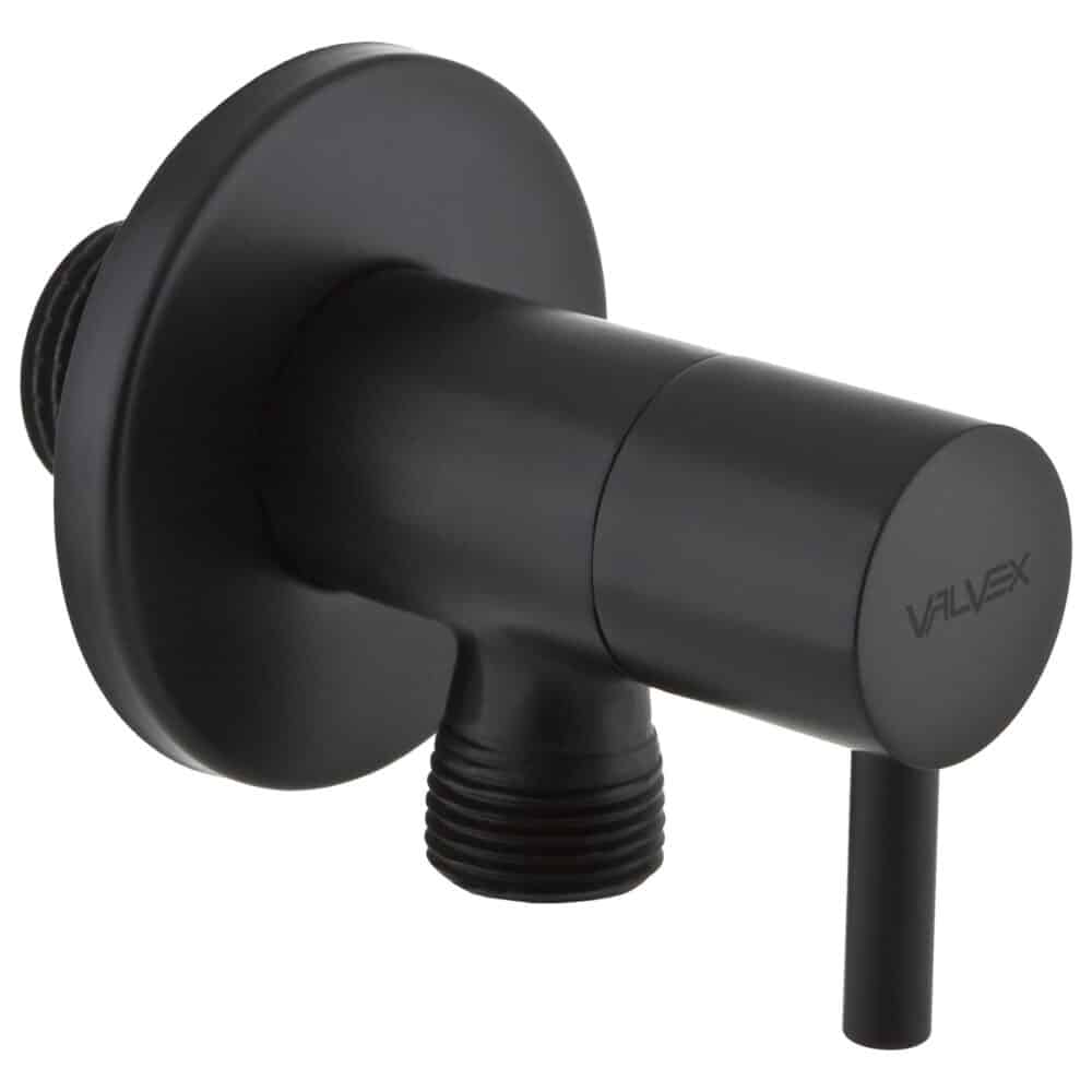 Zawór kątowy Vega Black czarny głowicą ceramiczną 1 / 2-3 / 8