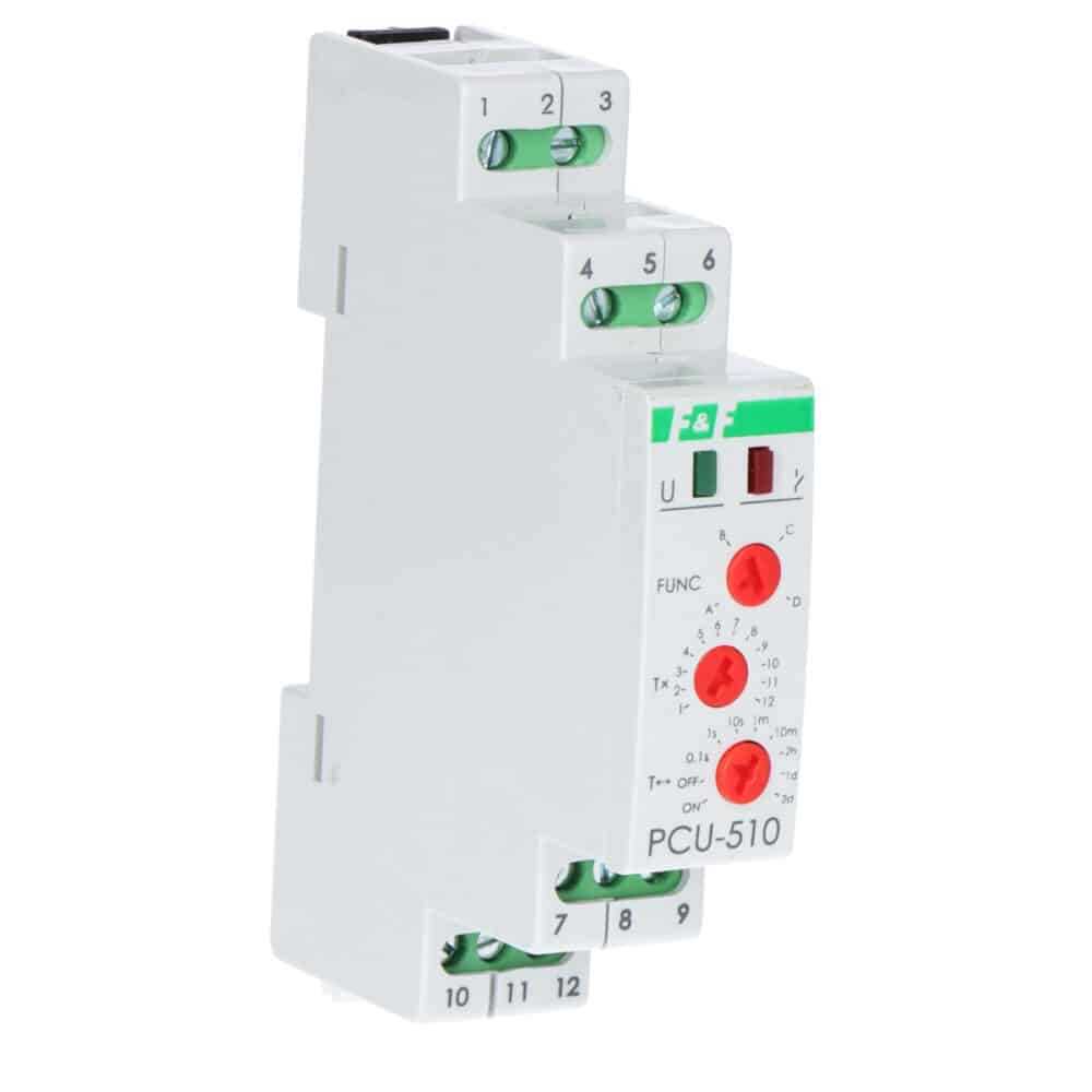 Przekaźnik czasowy PCU-510DUO, napięcie zasilania 230VAC, 24VAC/DC, 2×NO/NC, I=2x8A