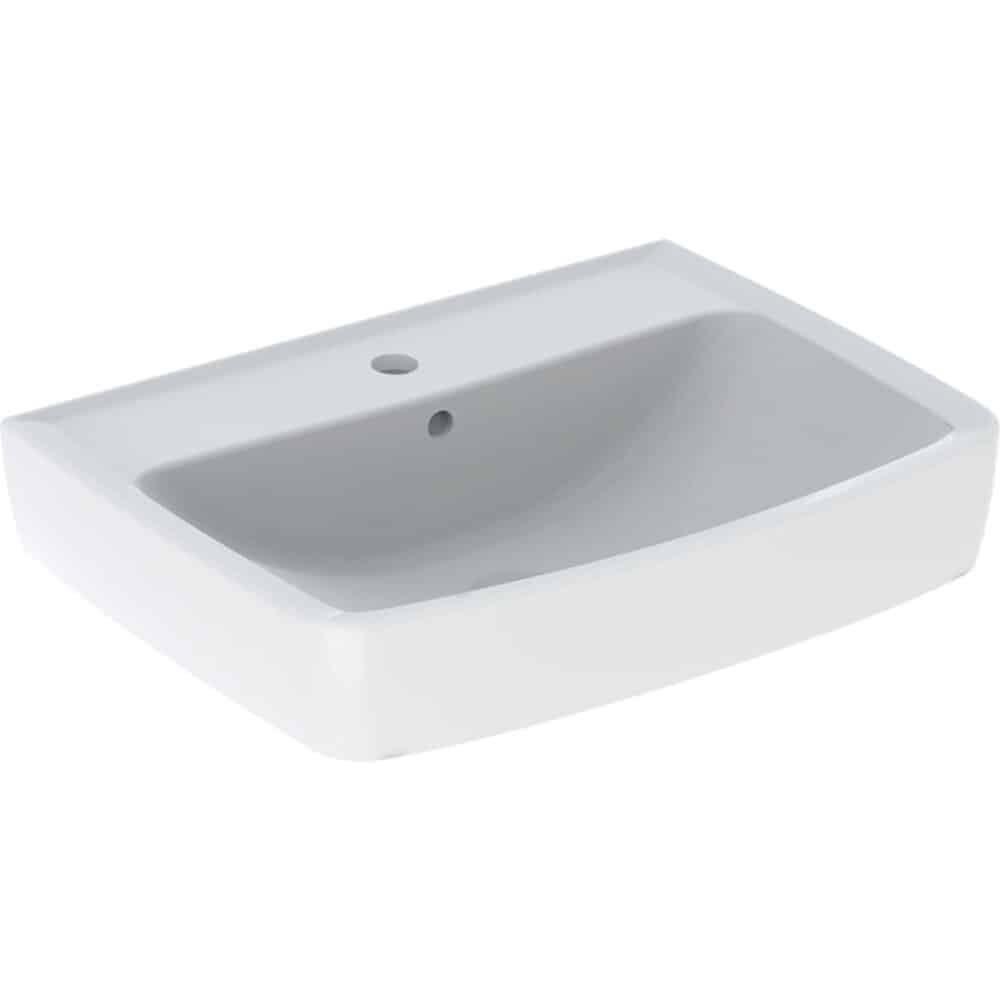 Rekord umywalka, kształt geometryczny, B60cm, H18cm, T45cm, z otworem na baterię, z przelewem