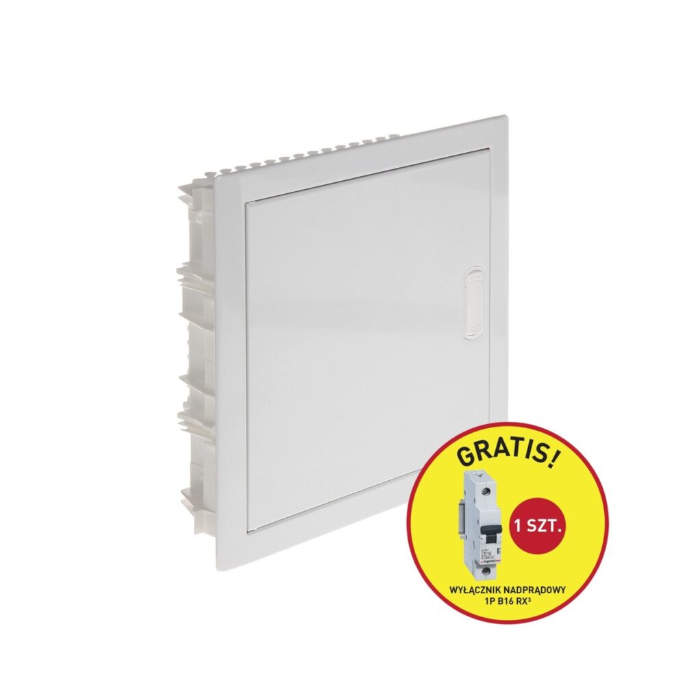 Rozdzielnica podtynkowa RWN z drzwiczkami metalowymi i listwą N+PE 1x12 modułowa - promocja B16 gratis