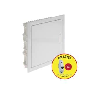Rozdzielnica podtynkowa RWN z drzwiczkami metalowymi i listwą N+PE 1x12 modułowa - promocja B16 gratis