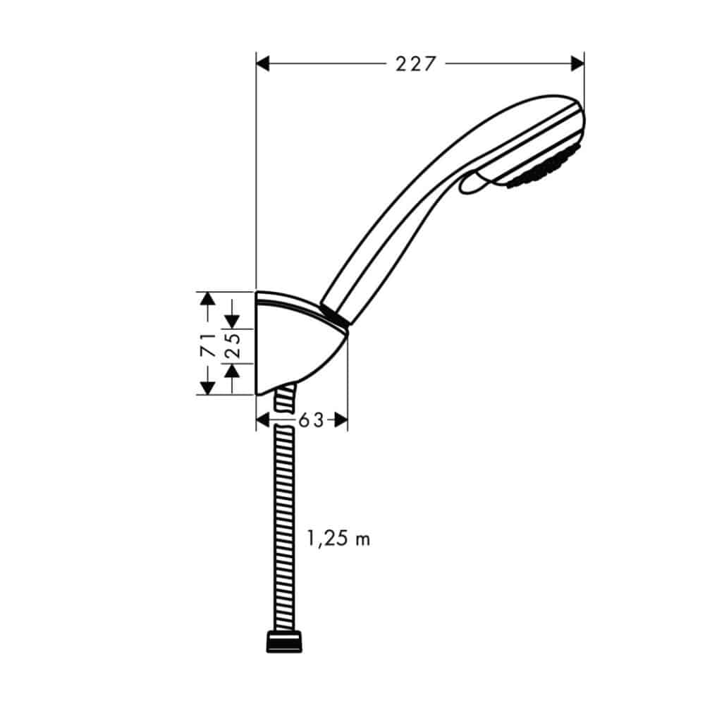 Zestaw prysznicowy Hansgrohe Crometta 85 Vario / Porter'C 1,25 m, DN15 chrom 27558000 - obrazek 3