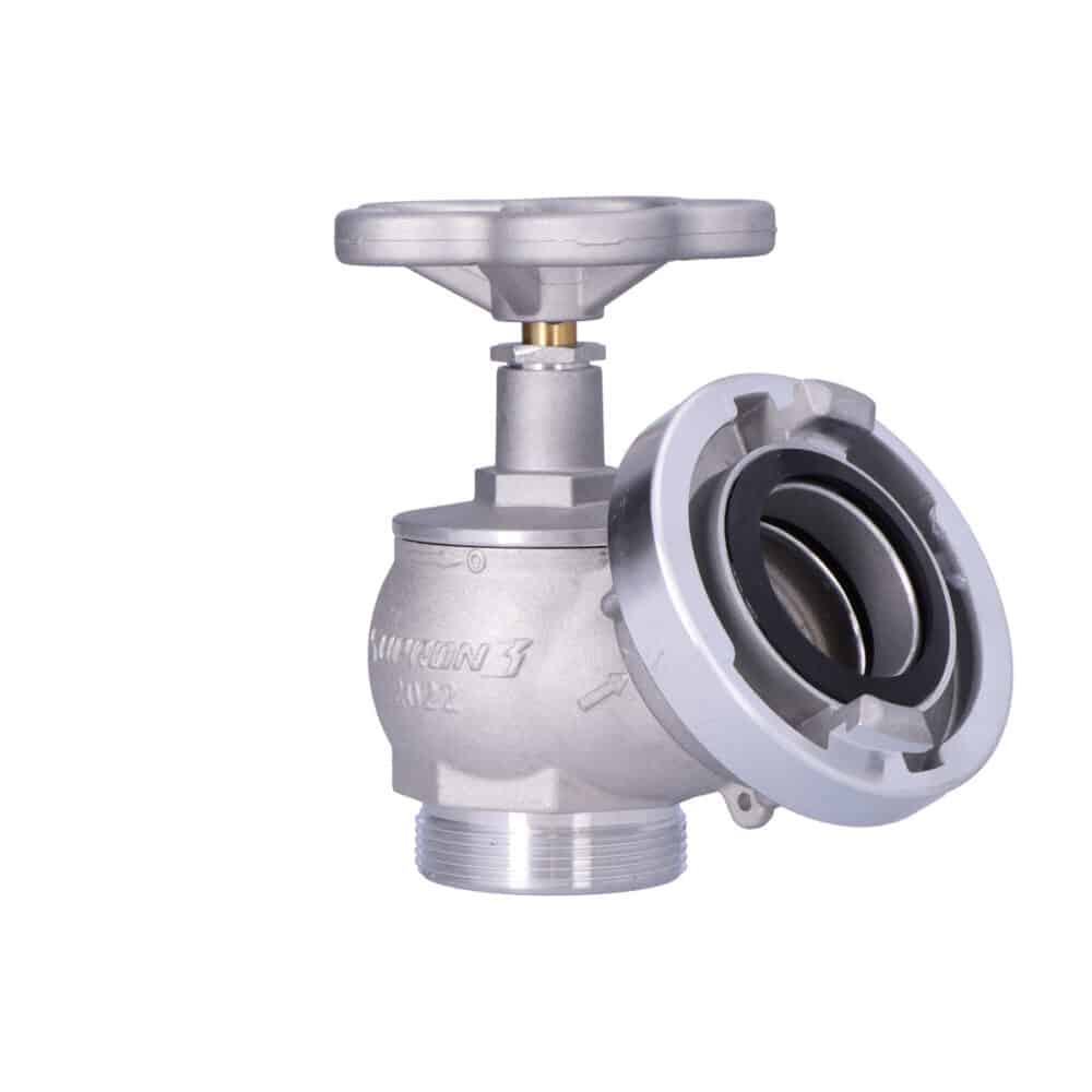 Zawór hydrantowy pożarowy 52, typ ZH-52, aluminiowy, z nasadą aluminiową, znak B