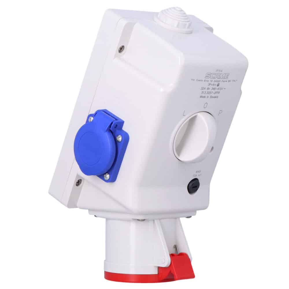 Gniazdo natynkowe OPTIMA-COMBI 3P+N+E 32A + 2x230V z przełącznikiem L-0-P