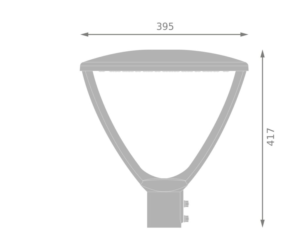 Oprawa zewnętrzna parkowa, URBAN LTRN V 59W symetryczna PS 830-840 IP66, szara LEDV - obrazek 4