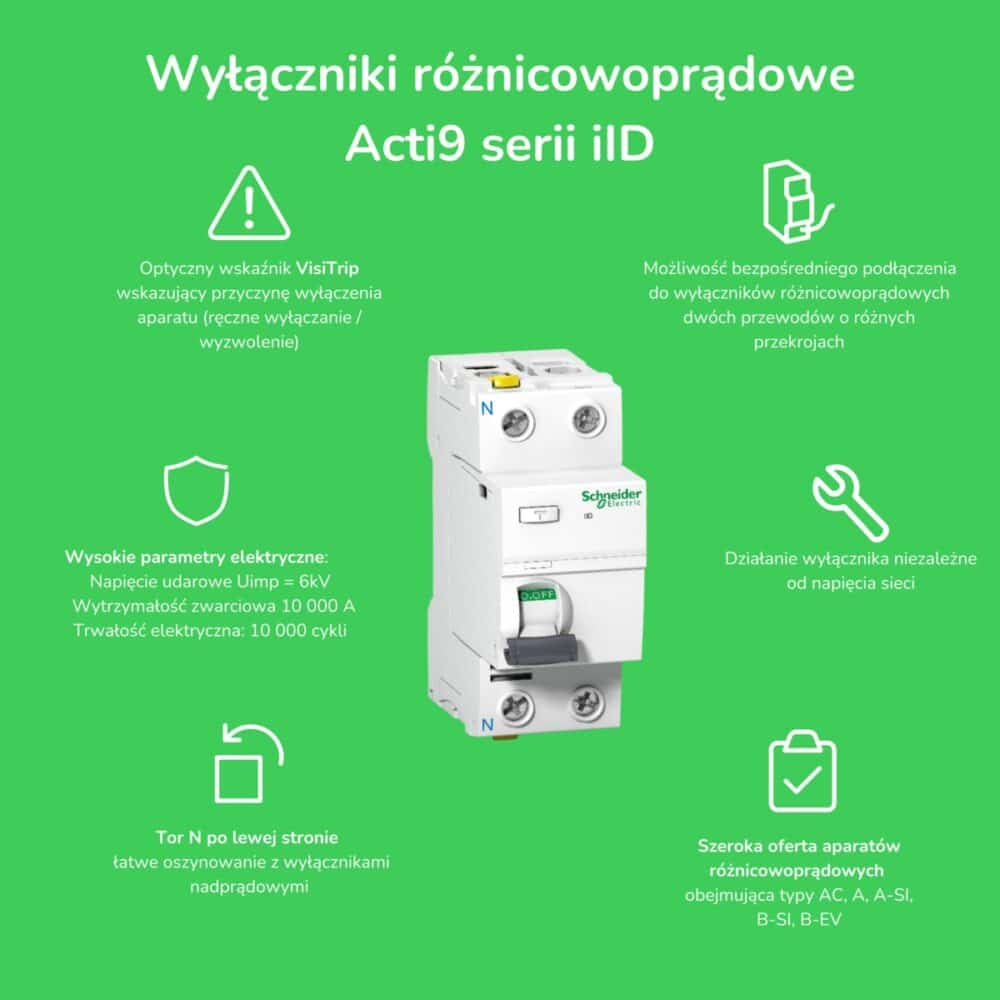 Wyłącznik różnicowoprądowy iID-63-4-30-AC 63A 4-biegunowy 30mA typ AC - obrazek 6