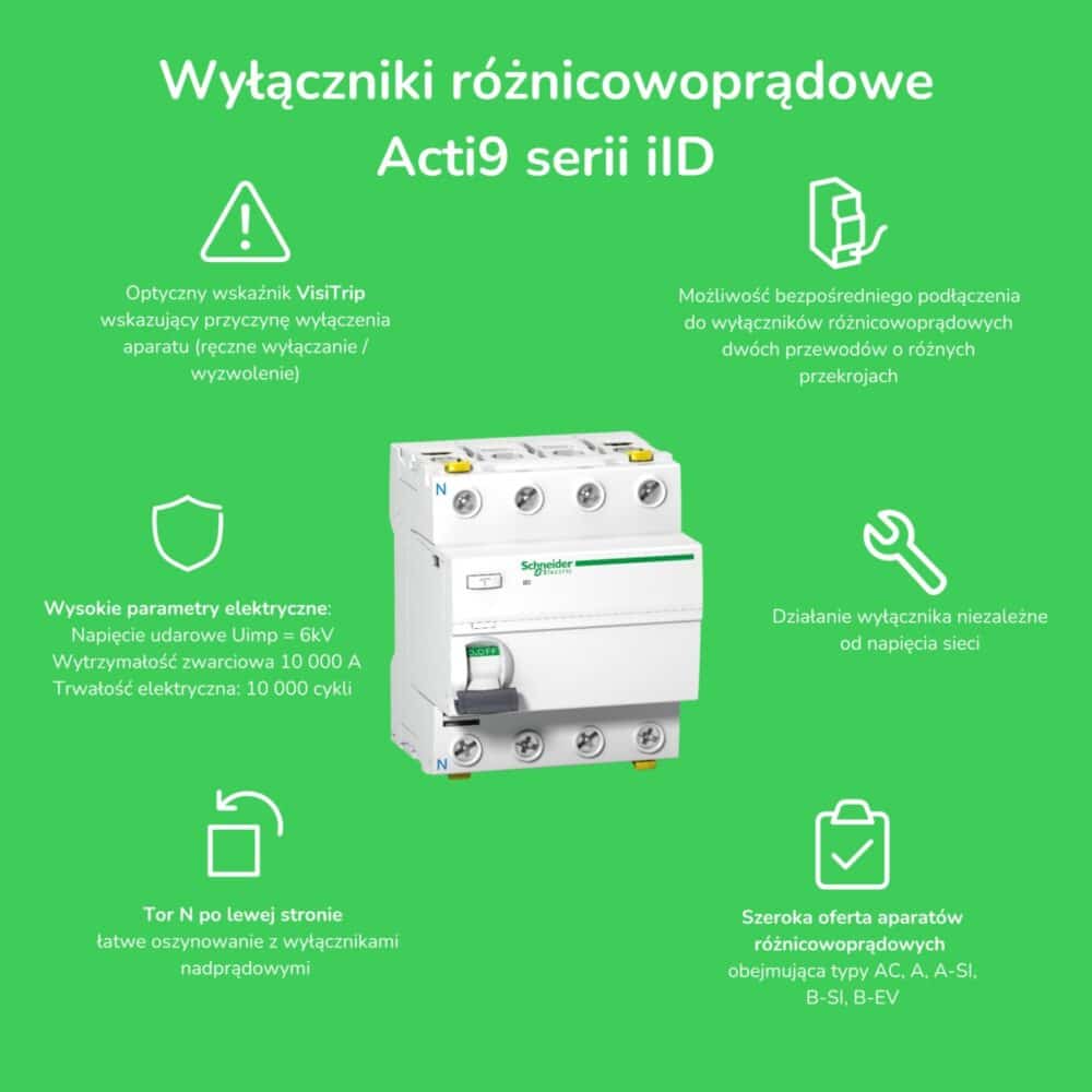 Wyłącznik różnicowoprądowy iID-63-4-30-AC 63A 4-biegunowy 30mA typ AC - obrazek 7