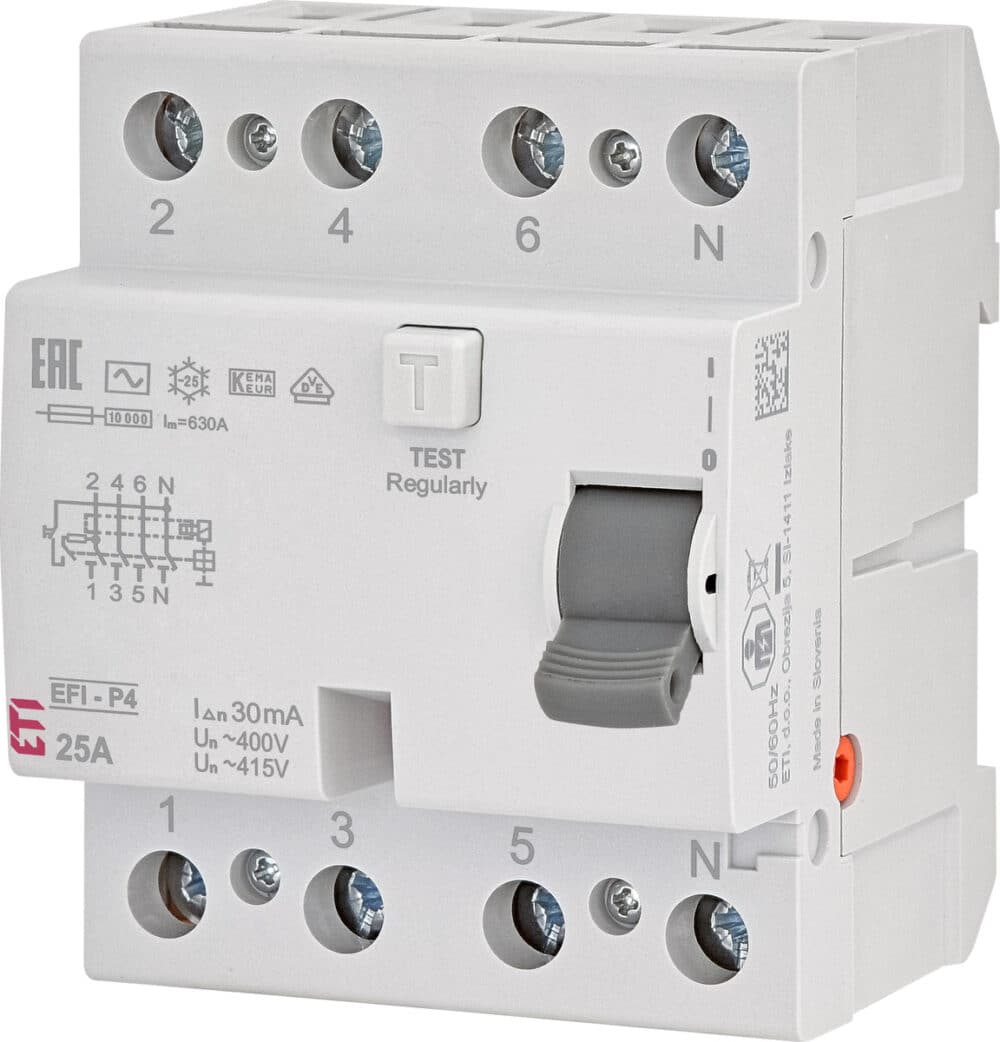 Wyłącznik różnicowoprądowy EFI-P4 AC 25/0.03 - obrazek 2