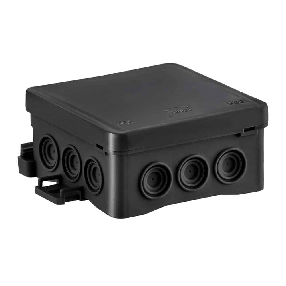 Puszka instalacyjna naścienna NS6 FASTBOxHOOK, 85x85x40mm, czarny - obrazek 2