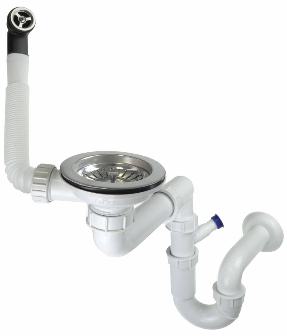 Syfon do zlewozmywaka granitowego 1-komorowego - Space-Saver, stal