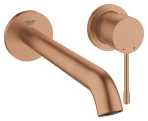 Bateria umywalkowa Grohe Essence 2-otworowa jednouchwytowa rozmiar L, brushed warm sunset, ogranicznik przepływu 5,7 l/min., regulowany perlator,