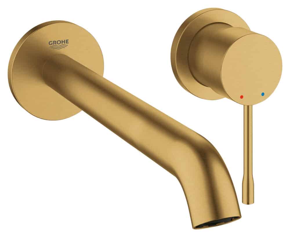 Bateria umywalkowa Grohe Essence 2-otworowa jednouchwytowa rozmiar L, brushed cool sunrise, ogranicznik przepływu 5,7 l/min., regulowany perlator,