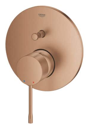 Bateria Essence jednouchwytowa do obsługi dwóch wyjść wody, brushed warm sunset, montaż ścienny podtynkowy, głowica Ceramiczna 46 mm, metalowa