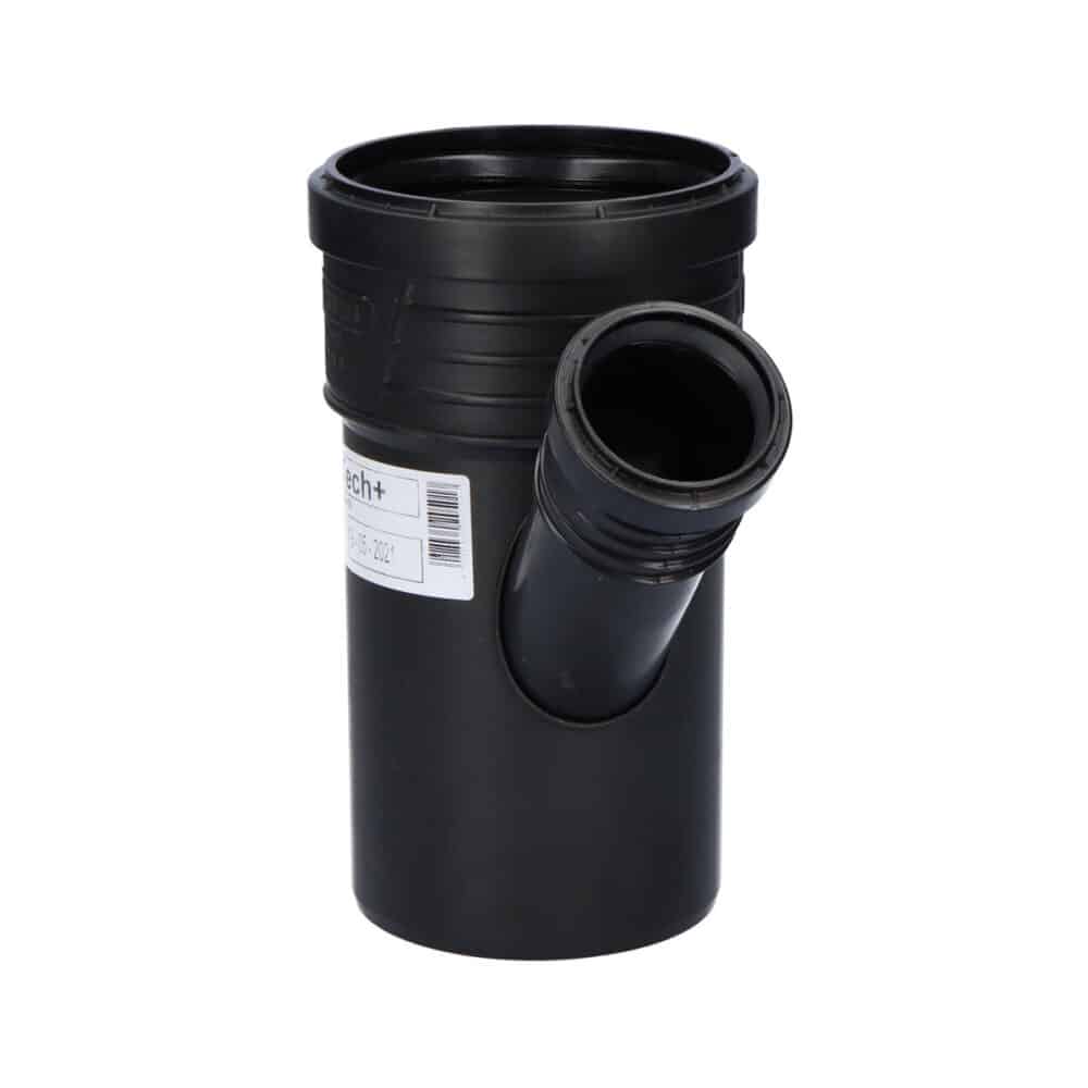 Czwórnik PP-HT Sietch Plus 110x50x50/45 prosty, sanitarny, do kanalizacji wewnętrznej niskoszumowej, kolor czarny