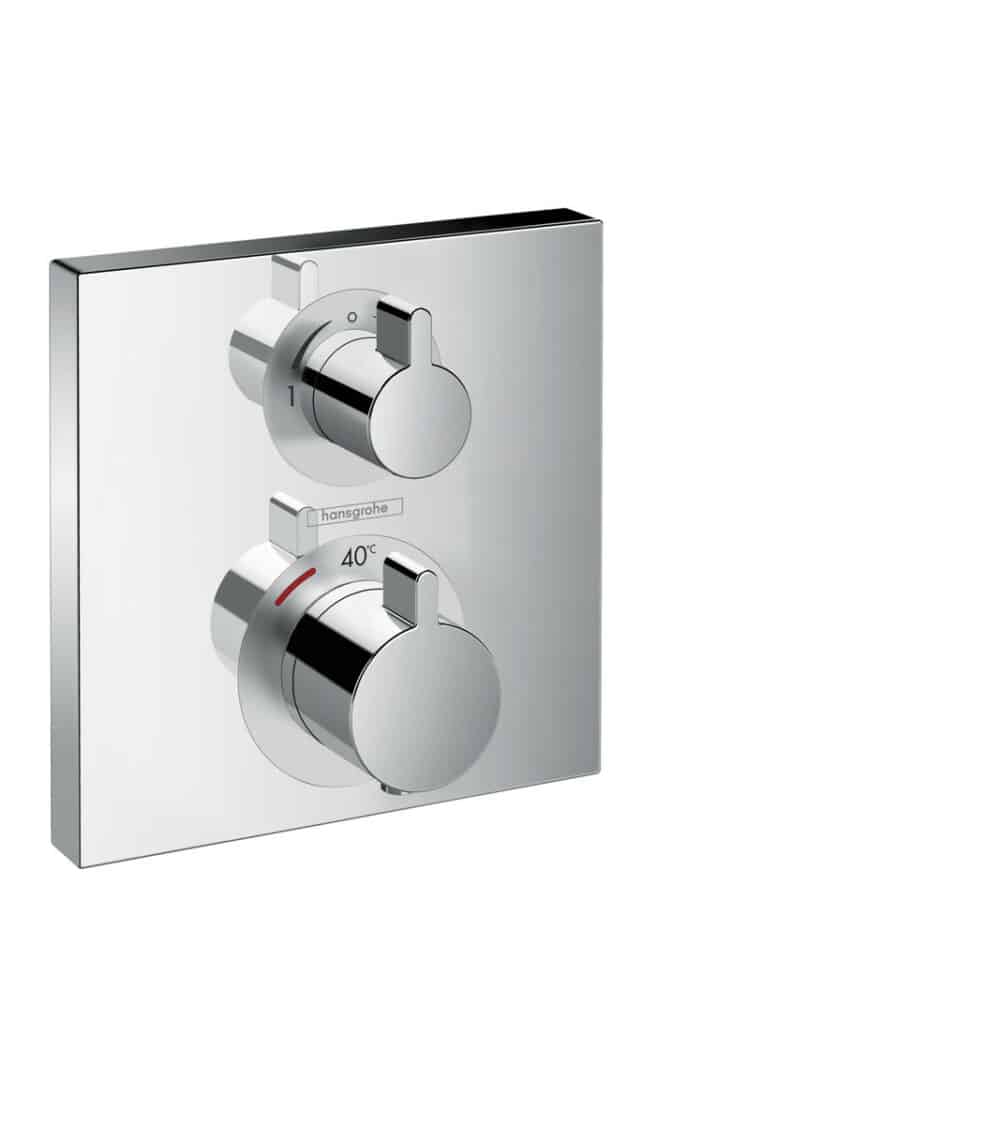 Bateria termostatowa Hansgrohe Ecostat Square do 2 odbiorników, montaż podtynkowy, element zewnętrzny 15714000