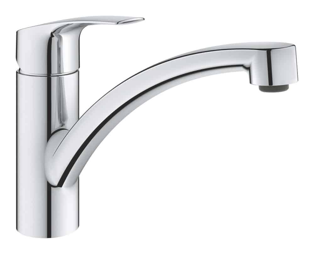 Bateria zlewozmywakowa Eurosmart jednouchwytowa chrom, głowica ceramiczna 35 mm, obracana wylewka średniej wysokości, kąt obrotu wylewki 140°