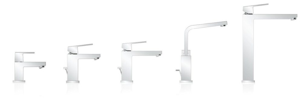 Bateria umywalkowa Eurocube Rozmiar S, chrom, głowica ceramiczna 28 mm, ogranicznik przepływu 5,7 l/min, system szybkiego montażu, zestaw odpływowy z - obrazek 4