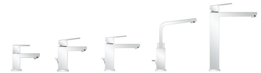 Bateria umywalkowa Eurocube Rozmiar S, chrom, głowica ceramiczna 28 mm, ogranicznik przepływu 5,7 l/min, system szybkiego montażu, zestaw odpływowy z - obrazek 5
