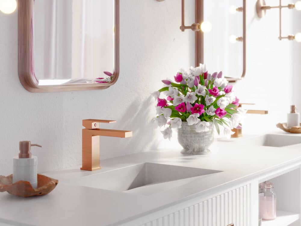 Bateria umywalkowa stojąca bez korka spustowego ARS SATIN COPPER - obrazek 2