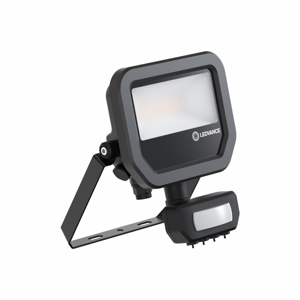 Naświetlacz Floodlight 10 SN P 8W 1K2LM 840 PS SY100 BK Naświetlacz z elastycznym czujnikiem ruchu i światła dziennego, do 1200 lm