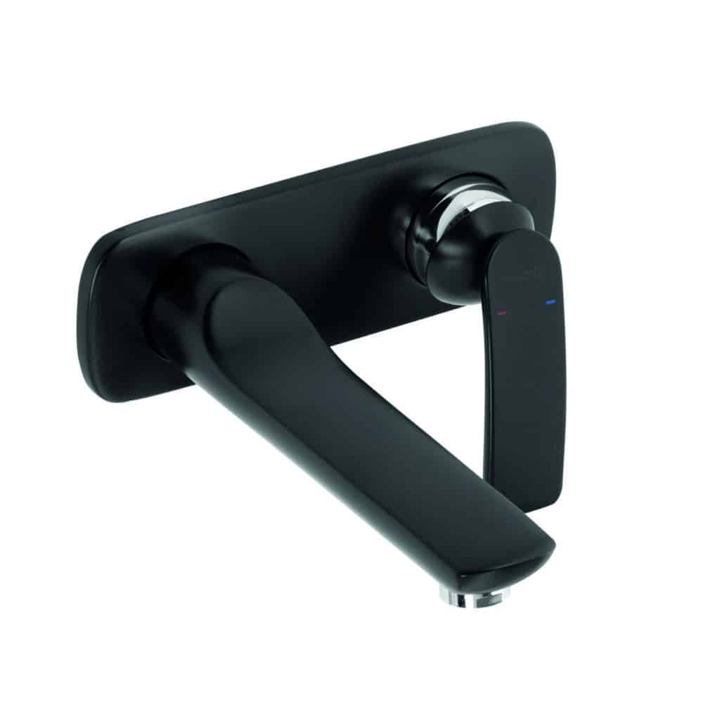 Bateria umywalkowa ścienna Kludi Balance, 185 mm, czarny mat