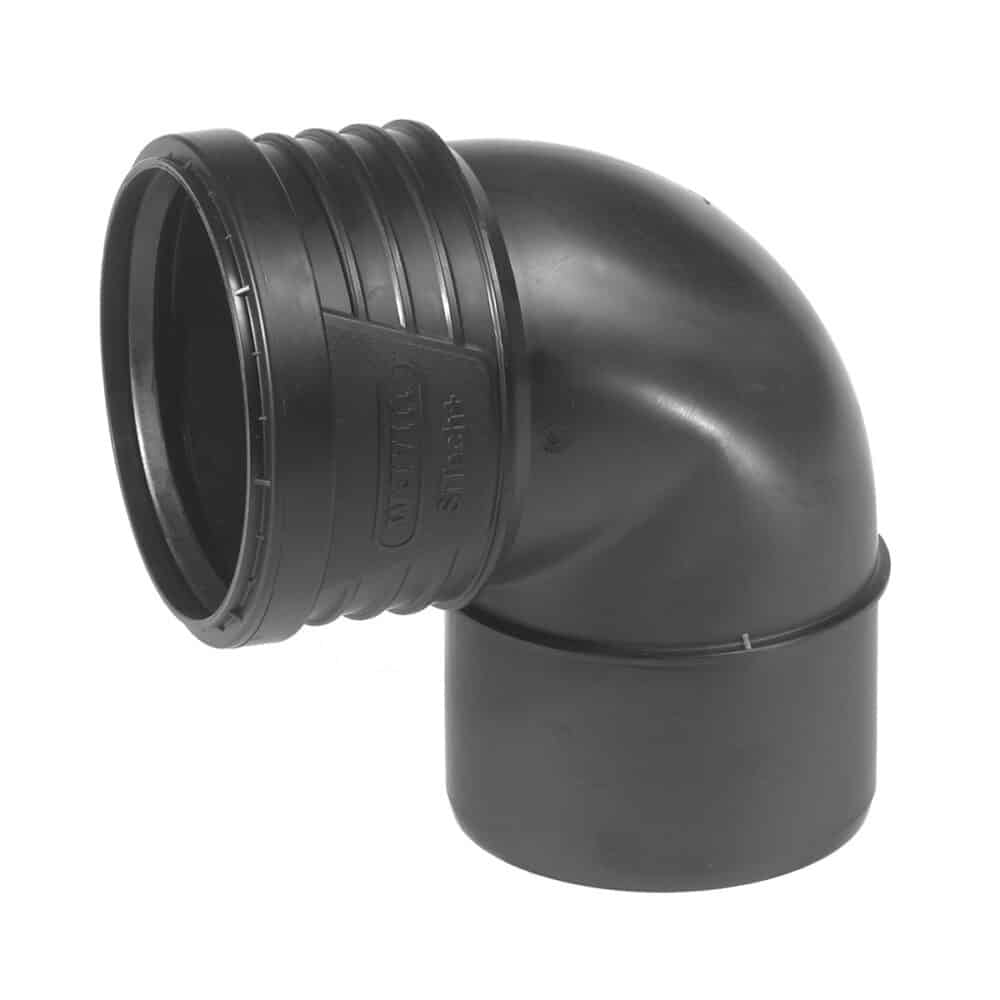 Kolano PP-HT Sitech Plus 160/87.5 sanitarne, do kanalizacji wewnętrznej niskoszumowej, kolor czarny