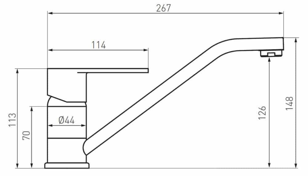 Bateria zlewozmywakowa Algeo stojąca, chrom - obrazek 2