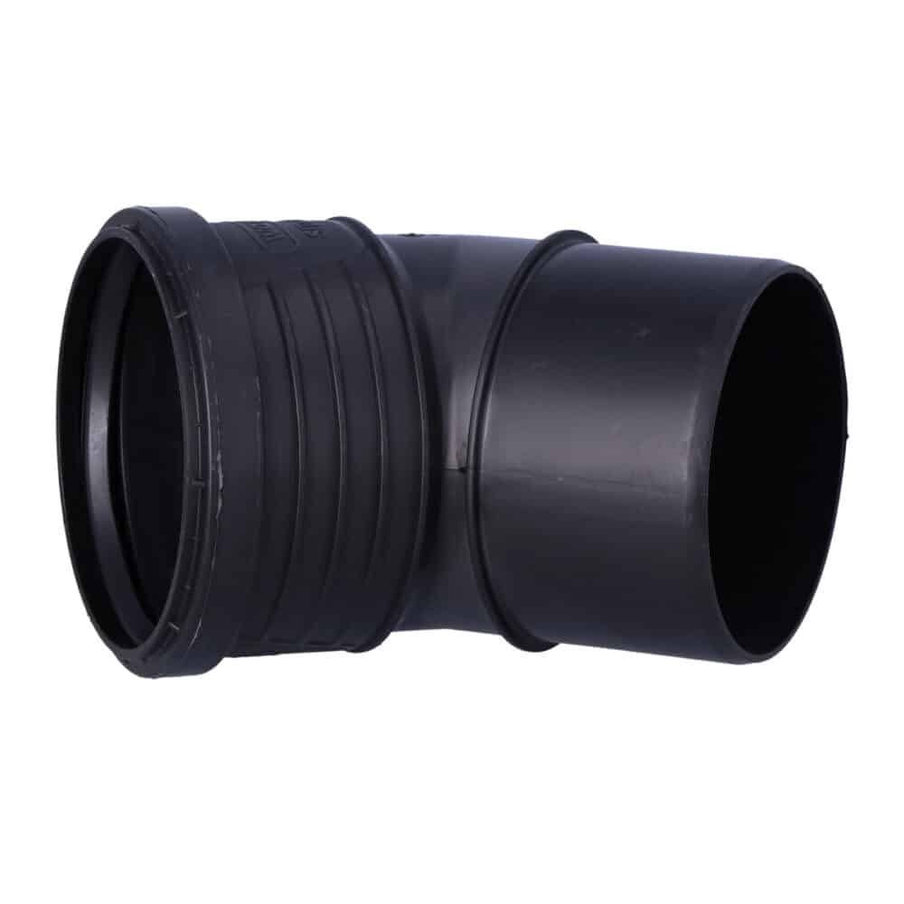Kolano PP-HT Sitech Plus 110/45 sanitarne, do kanalizacji wewnętrznej niskoszumowej, kolor czarny