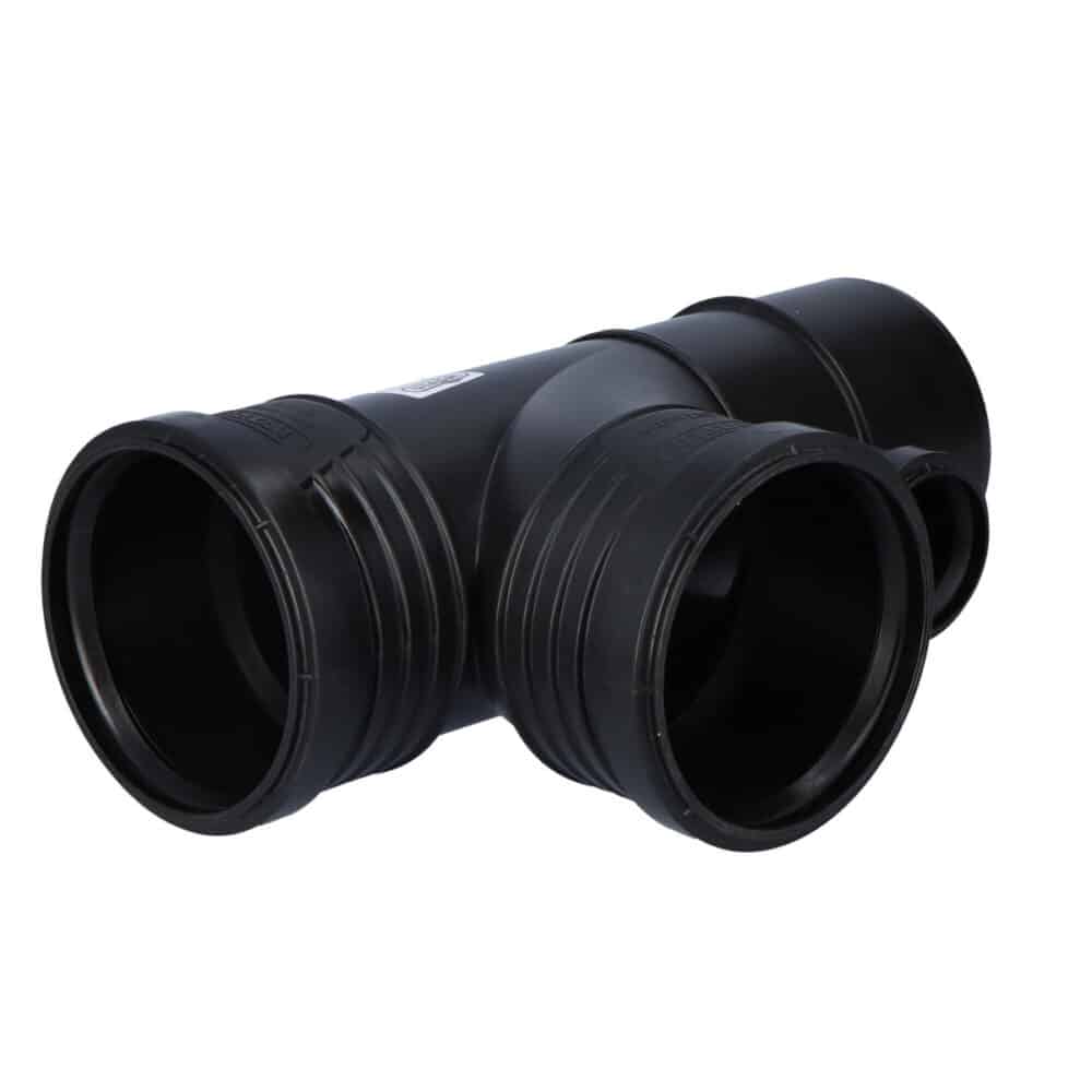 Trójnik PP-HT Sitech Plus specjalny 110x110+50/87.5 jednopłaszczyznowy sanitarny, do kanalizacji wewnętrznej niskoszumowej, kolor czarny
