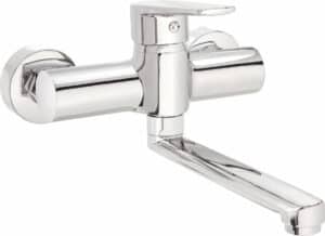 Bateria umywalkowa ścienna Tubo, chrom