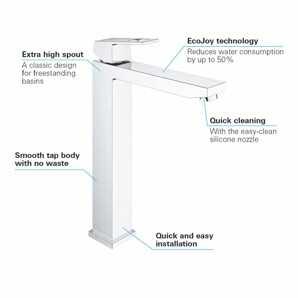Bateria umywalkowa Grohe EuroCube, DN 15 rozmiar XL - obrazek 4