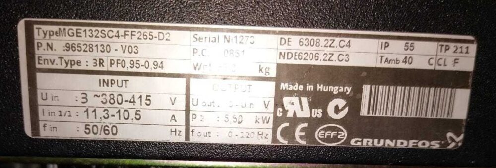 Pionowa pompa Grundfos TPE 125 100/4 S – nowa, nigdy nieużywana - obrazek 2