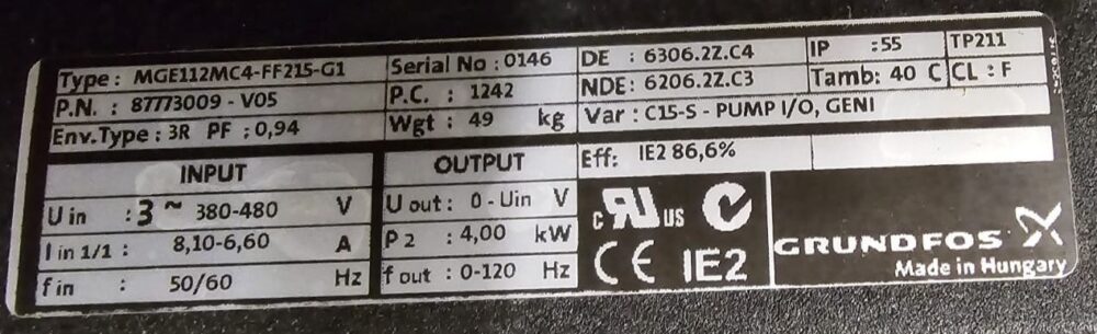 Pionowa pompa Grundfos TPE 125 100/4 S – nowa, nigdy nieużywana - obrazek 5