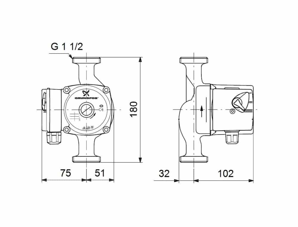 Pompa cyrkulacyjna UPS25-40 N 180 1x230V 50Hz 9H - obrazek 3