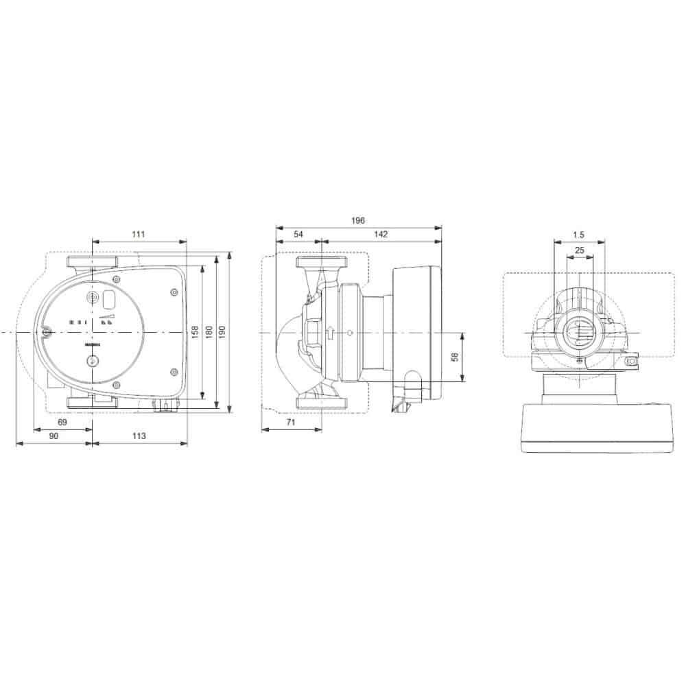 Pompa Magna1 25-80 180 1x230V PN10 - obrazek 3
